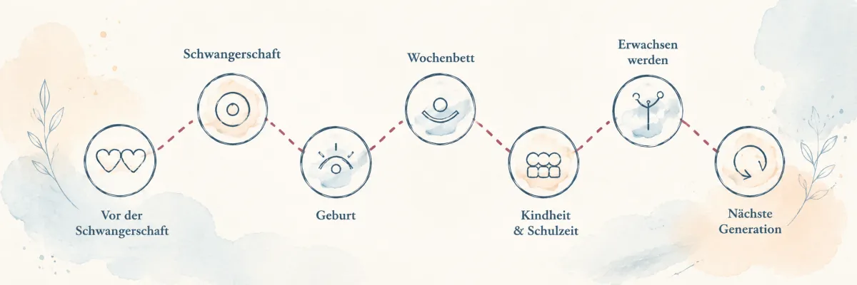 Grafik mit Kreisen und Icons