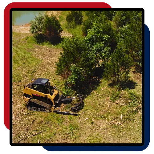 Insured land clearing team preparing a clean site for residential and commercial use