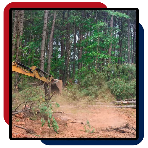Grading and land clearing work on a Durham NC site 
