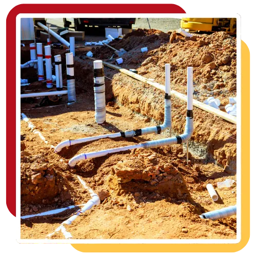 PVC pipe fittings prepared for home plumbing work