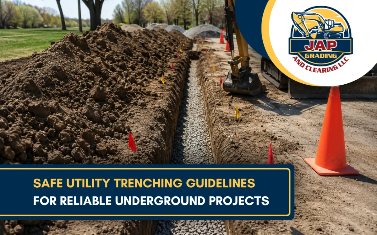  Utility trenching site preparation for safe underground utility work