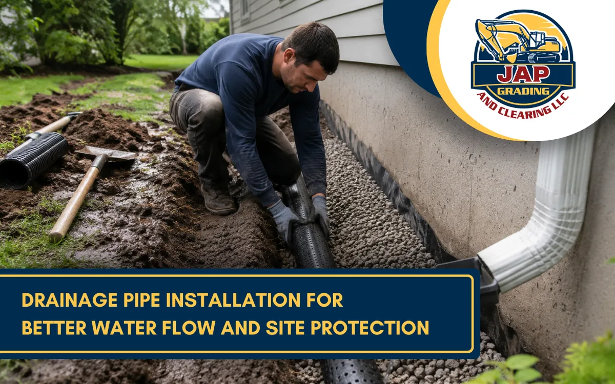 Drainage Pipe Installation for Better Water Flow and Site Protection