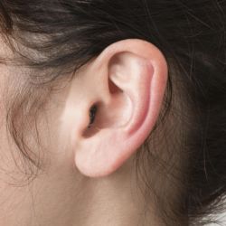 ITE hearing aid in an ear