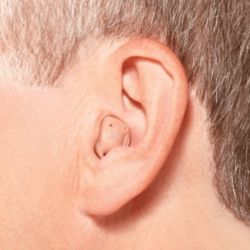 ITE hearing aid in an ear