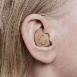 ITE hearing aid in an ear