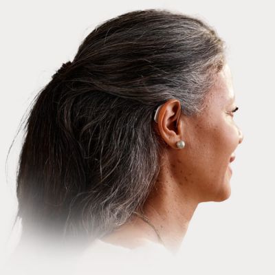 widex allure hearing aid in an ear