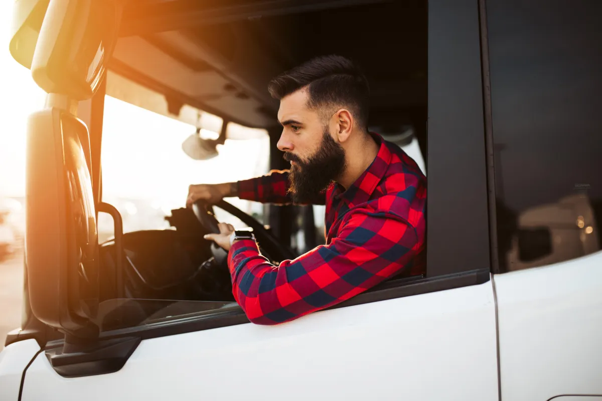 Man driving a truck