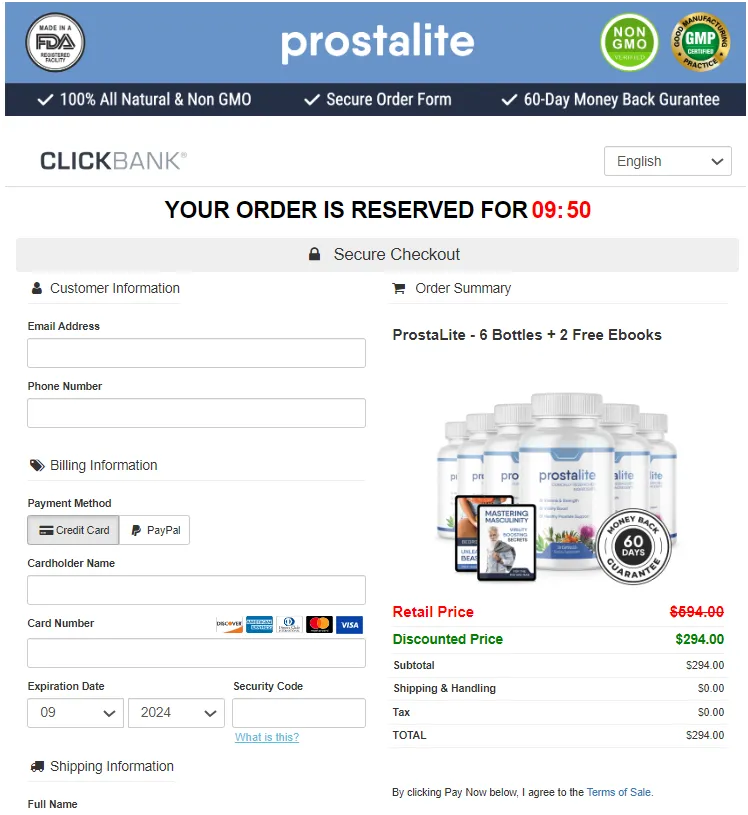 Prostalite-orderform