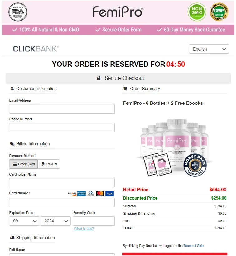 Femipro-orderform