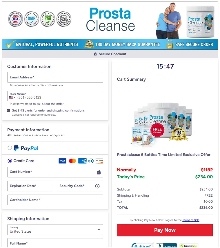 Prosta Cleanse-orderform