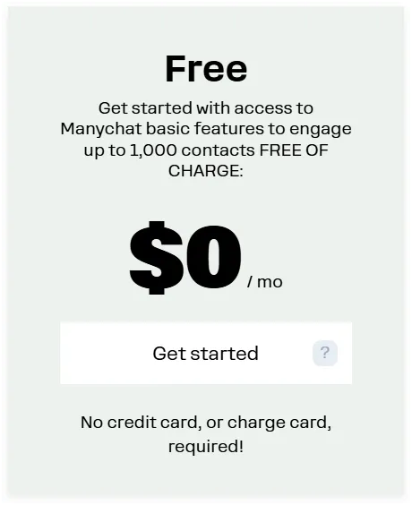 manychat free plan