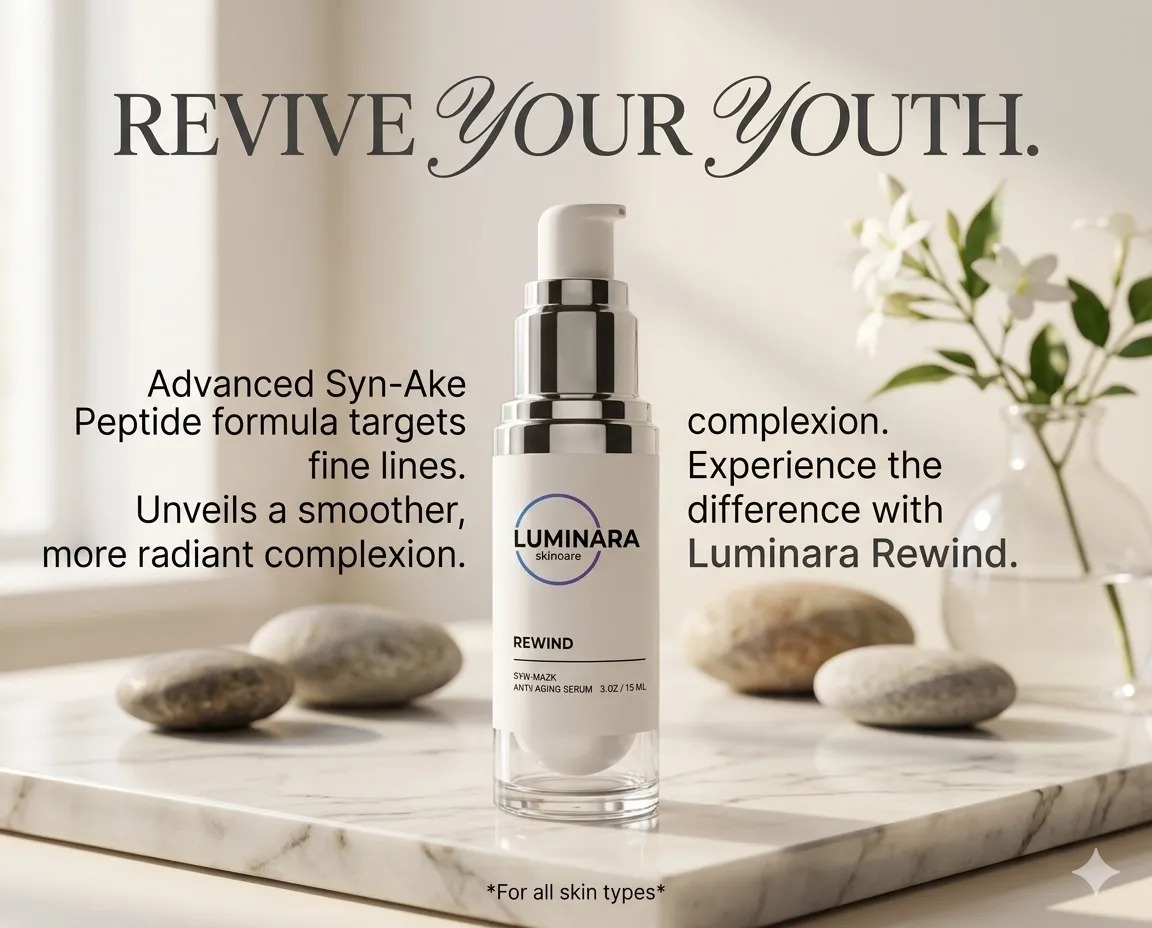 woman with smooth radiant glowing skin natural light skincare results healthy clear complexion Luminara concept