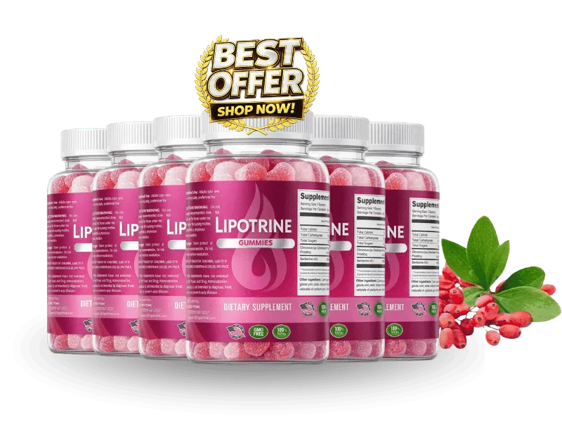 Clean product shot of Lipotrine supplement bottle