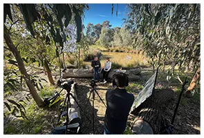 Interview setup in the bush