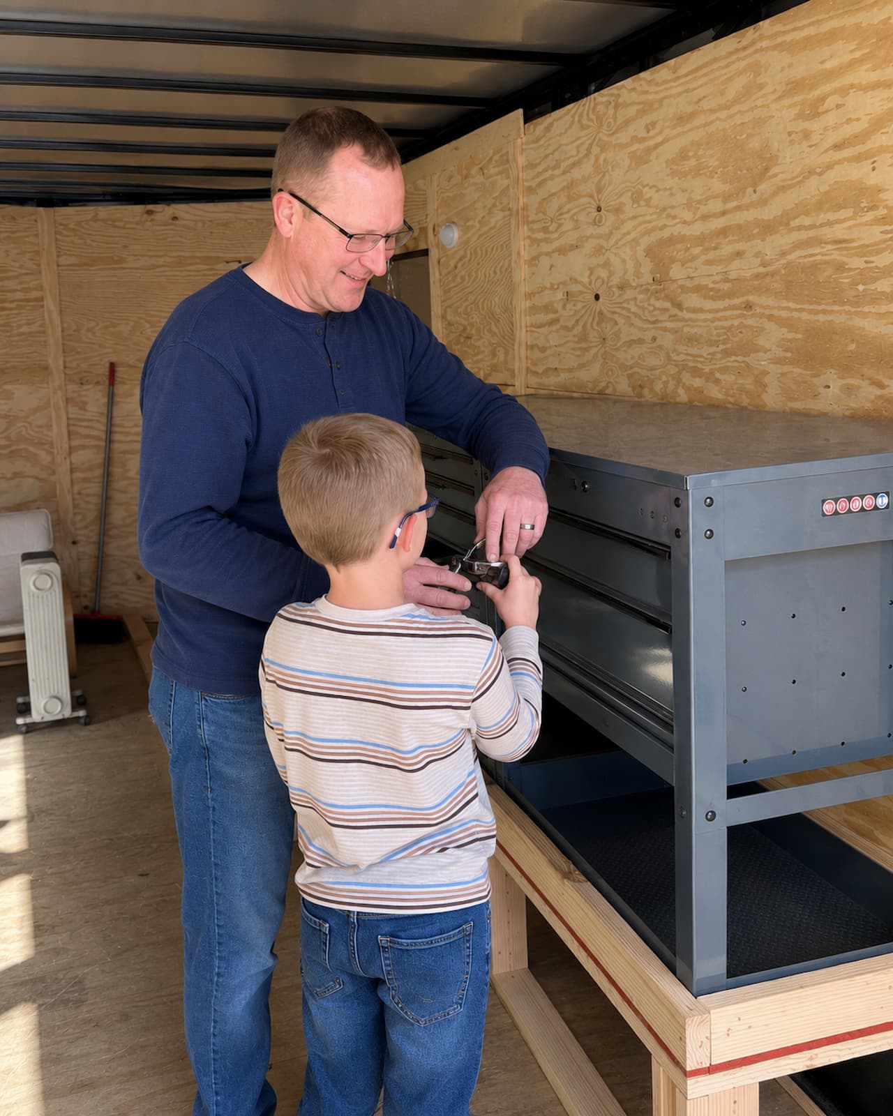 Mitch Kuc arriving with his mobile workshop trailer