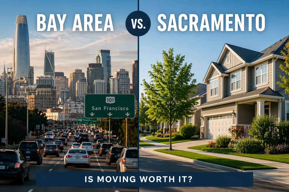 “moving from Bay Area to Sacramento lifestyle change suburban homes Northern California relocation”