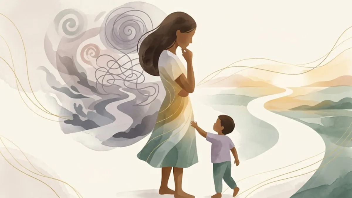A mother reflecting on her journey toward emotional stability and healing