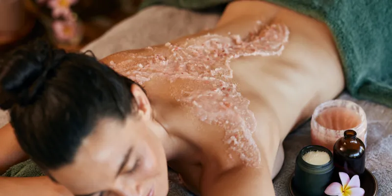gommage corps massage relaxant huile 