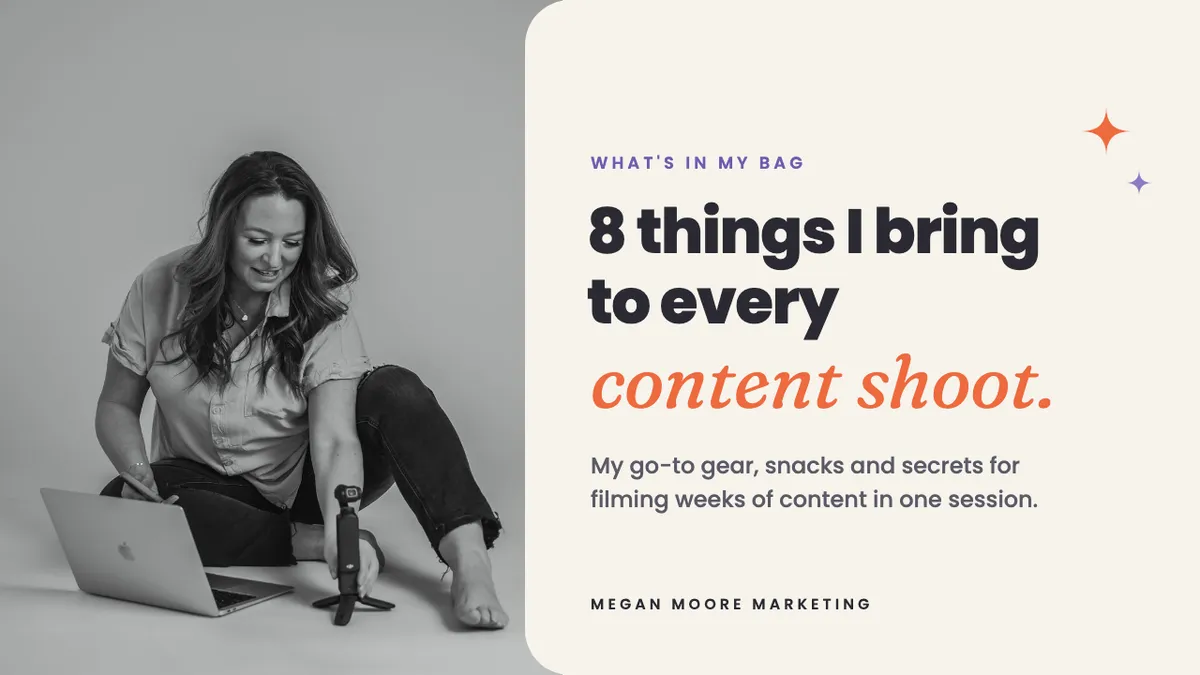 Megan Moore filming content with her laptop and DJI Osmo Pocket 3: 8 things I bring to every content shoot
