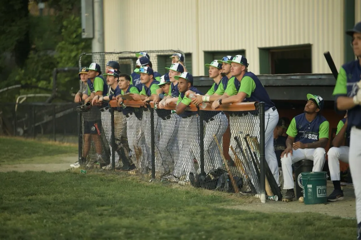 The Tom Sox Team in the Dugout