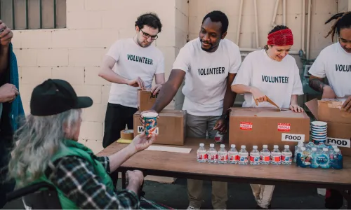 Church members connecting through community service