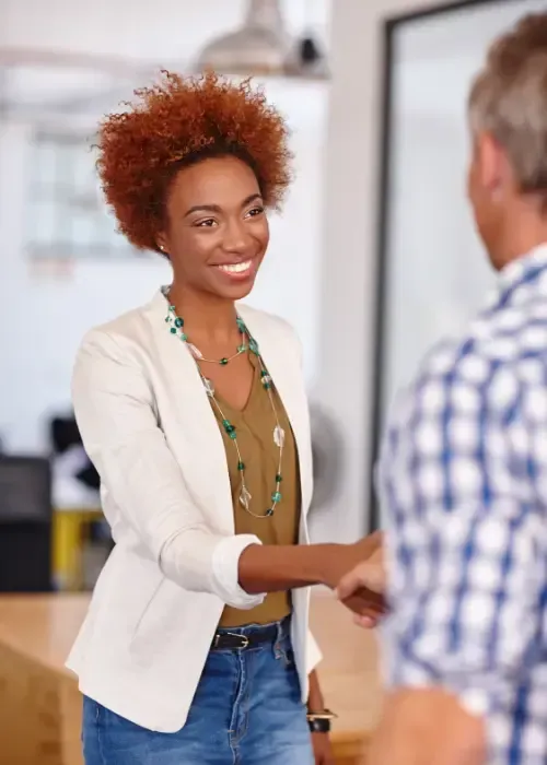 Welcoming people at the Fountain Church in Lawrenceville