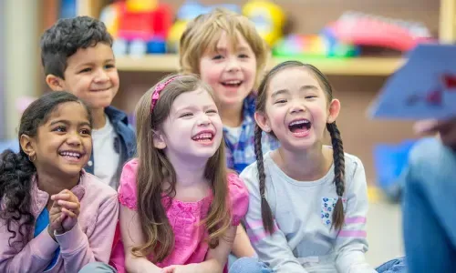 Kids enjoying Bible-centered activities at SPLASH Kids ministry in Gwinnett County church