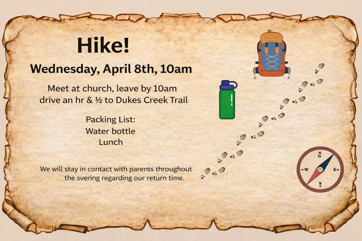Youth Ministry hike to Dukes Creek Trail