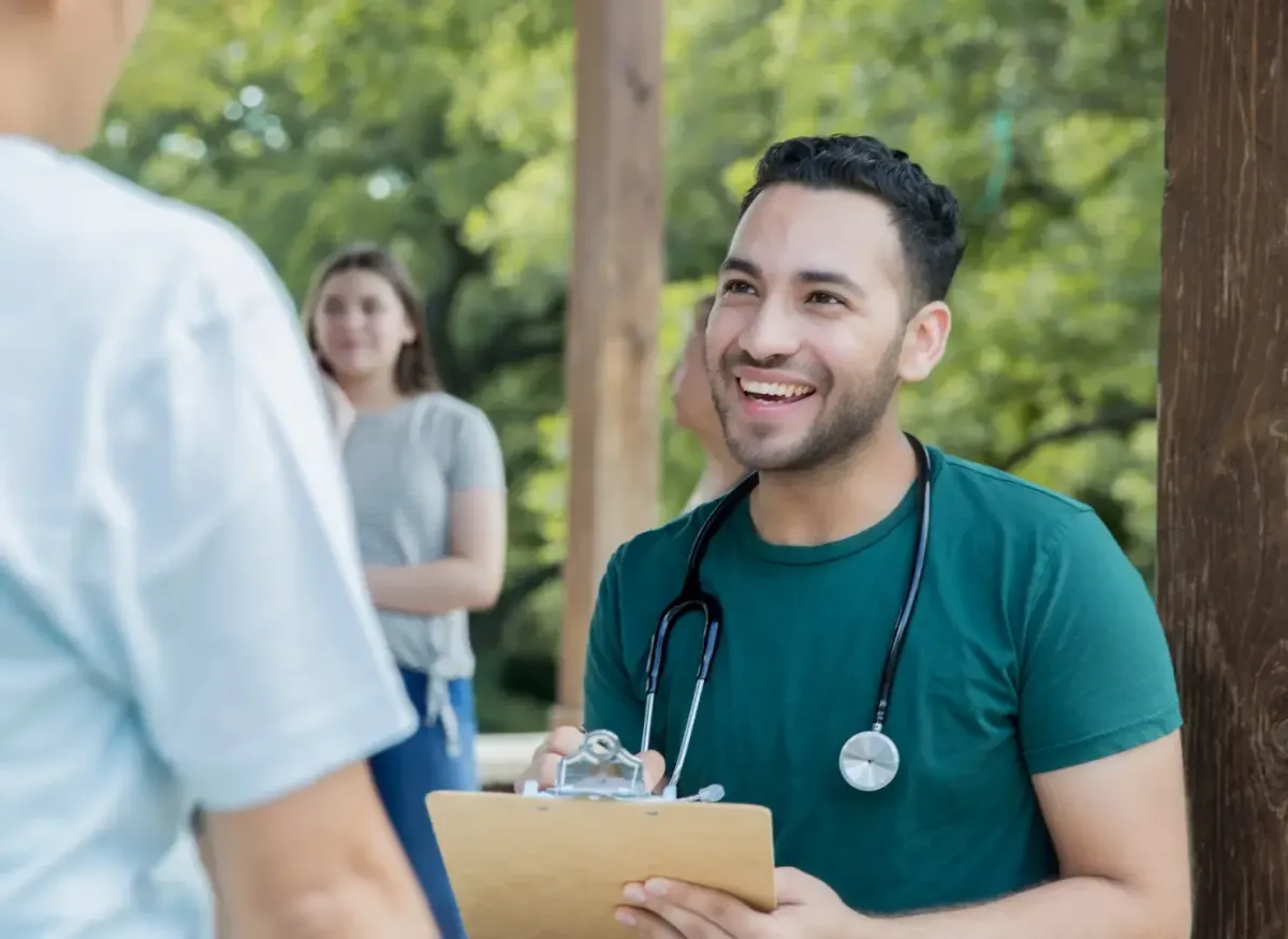 Wellness booth interaction