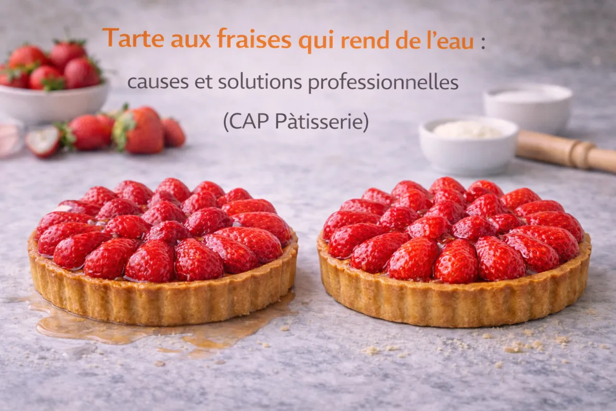 Tarte aux fraises qui rend de l’eau : causes et solutions professionnelles (CAP Pâtisserie)