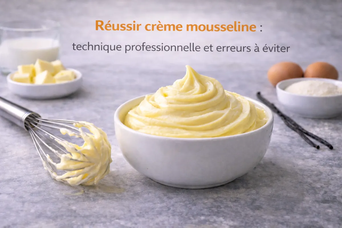 Réussir crème mousseline : technique professionnelle et erreurs à éviter