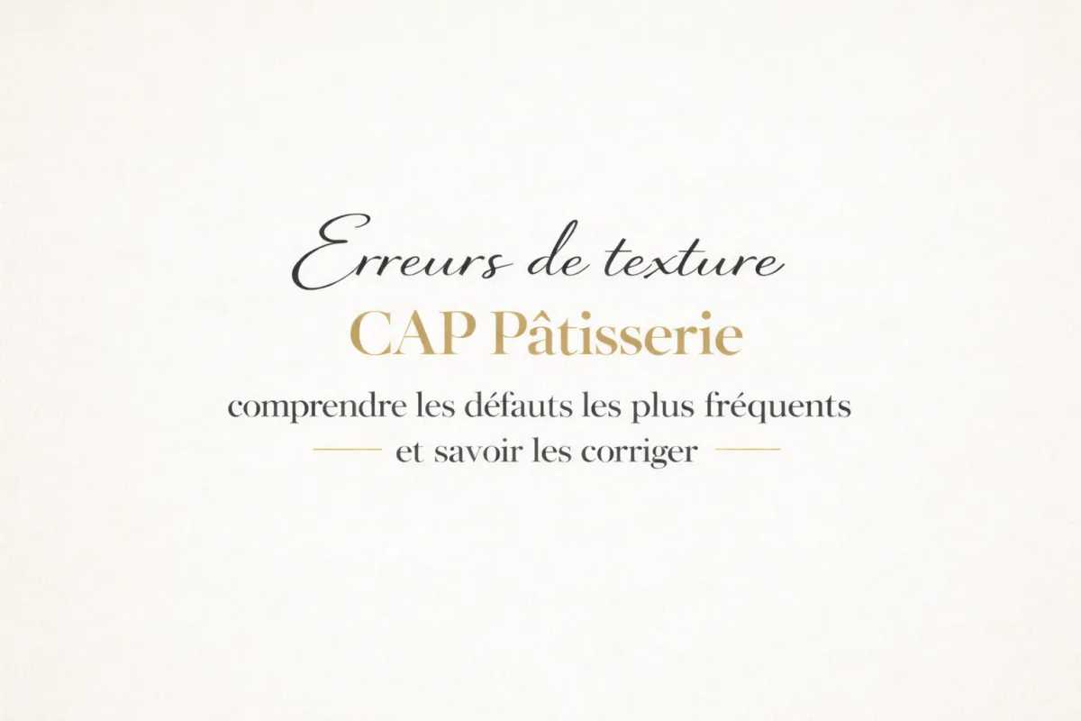 Erreurs de texture CAP Pâtisserie : comprendre les défauts les plus fréquents et savoir les corriger