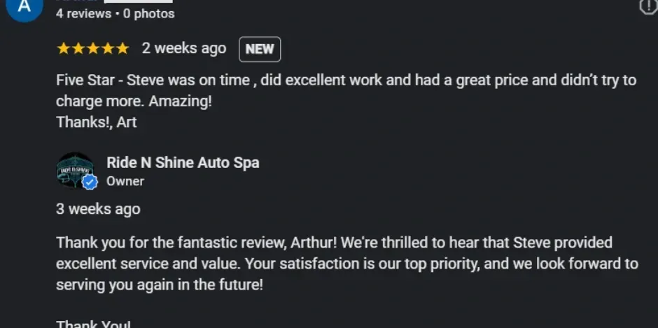 Sample card showing an empathetic AI response to a critical review with recommended follow-up actions.