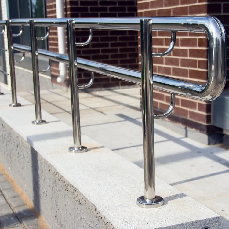silver metal railing