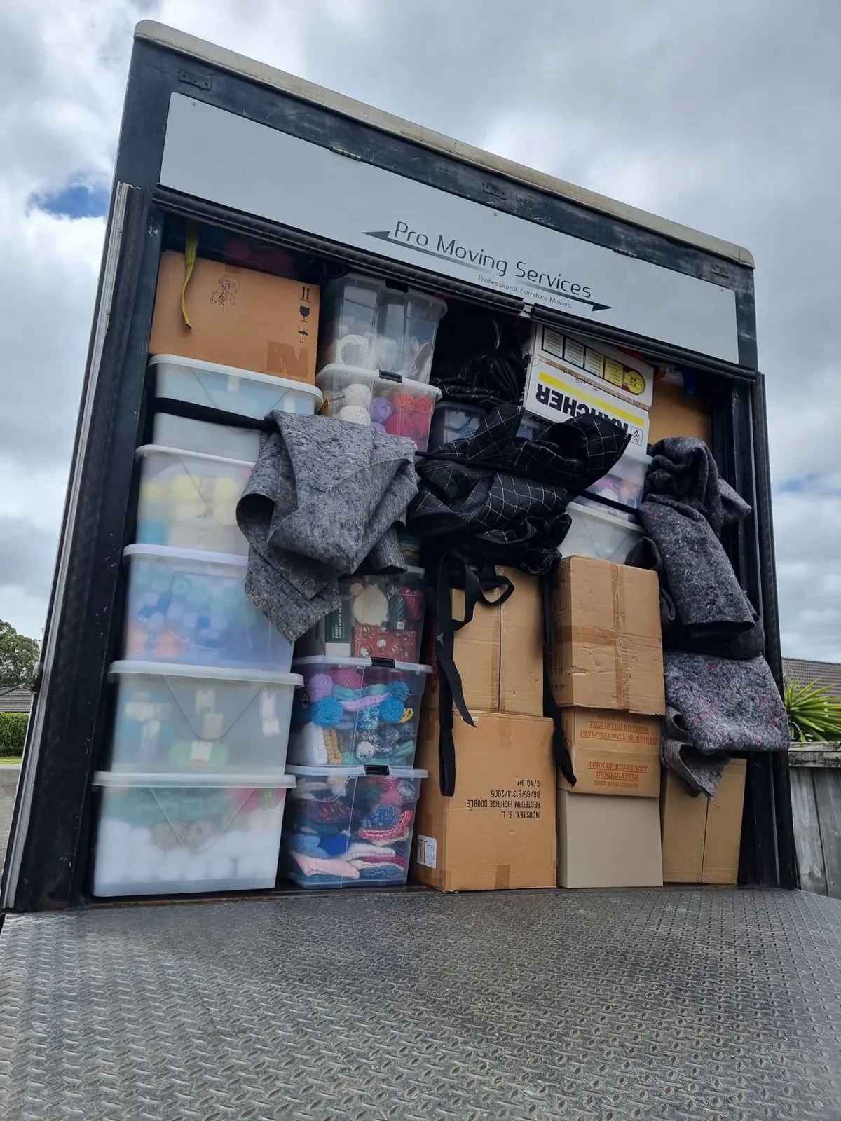 packed moving truck