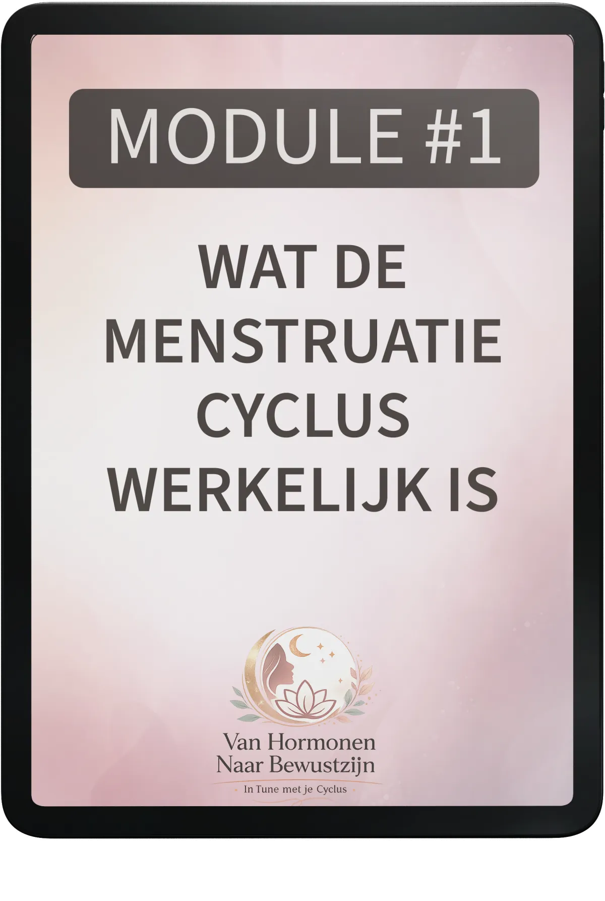 Digitaal programma ‘Van Hormonen naar Bewustzijn’ met 10 modules over menstruatiecyclus, voeding per fase, emotionele regulatie en bonusmaterialen.