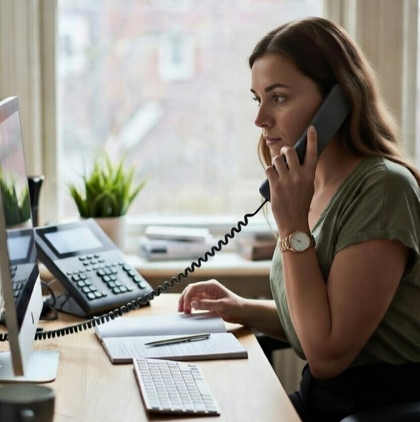 woman calling to inquire about infidelity counseling and betrayal trauma therapy in Canada