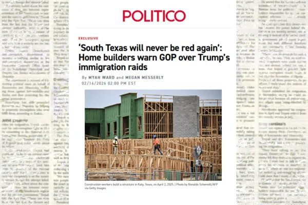 A screenshot of Politico's article headline and featured image.