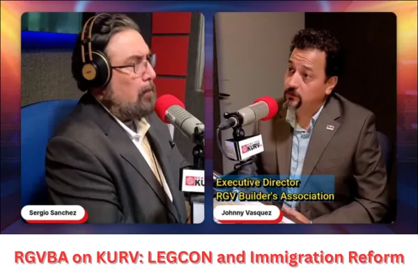 Sergio Sanchez of KURV sits down with Johnny Vasquez, RGVBA EO, on the set of his news/talk station.
