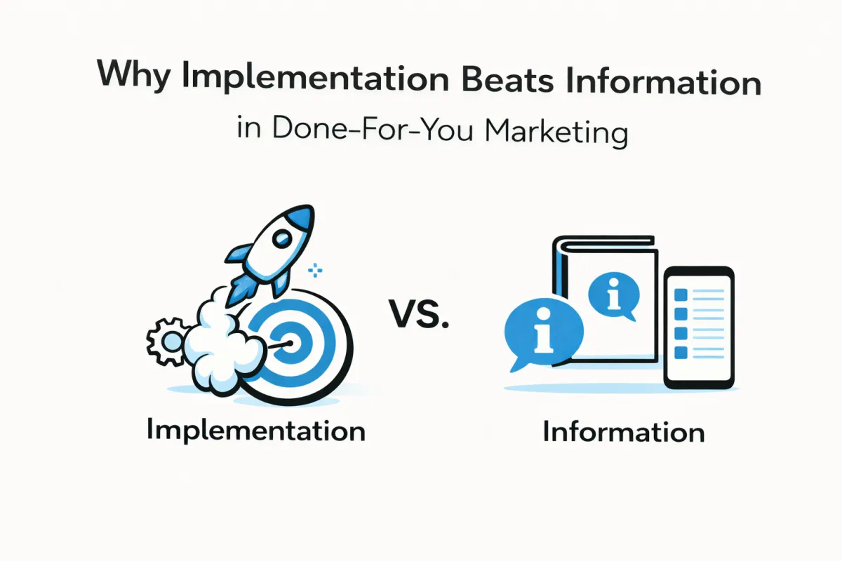 Why Implementation Beats Information in Done-For-You Marketing