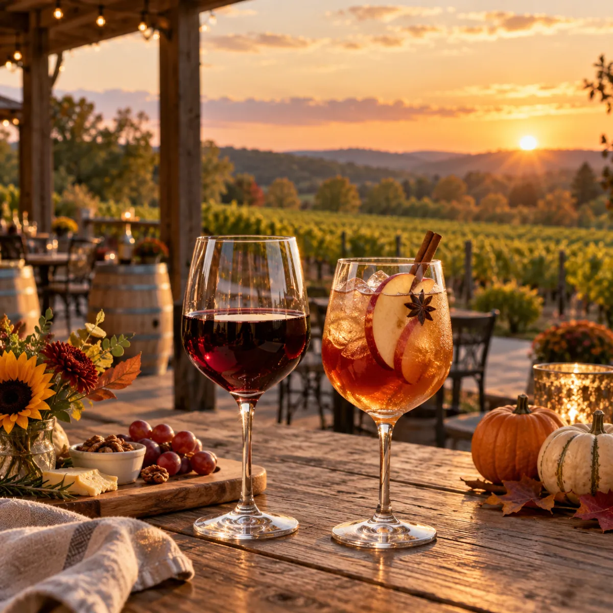 Fine wine tasting with seasonal autumn sips