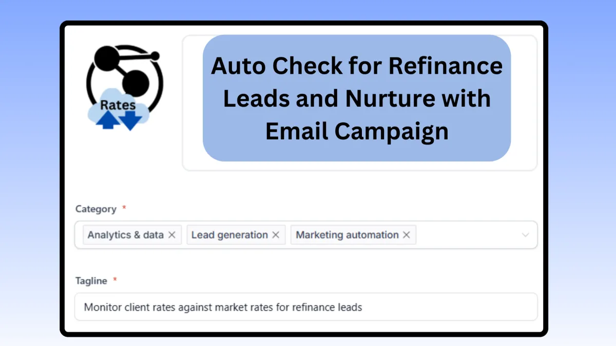 Monitor and qualify your CRM contacts for refinancing and automatically run email, text and ringless voicemail campaigns