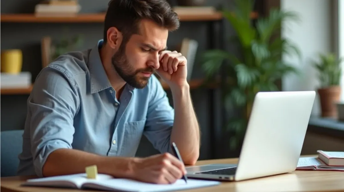 Man looking atthe consequences of ignorin content