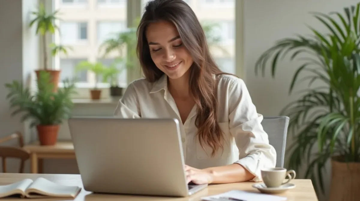 Woman finding her sie in autocomplete