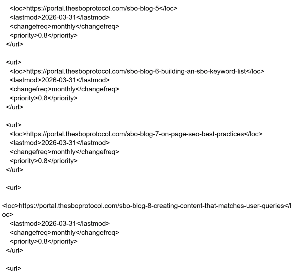 IMAGE OF SAMPLE OF SITE STRUCTURE CODE