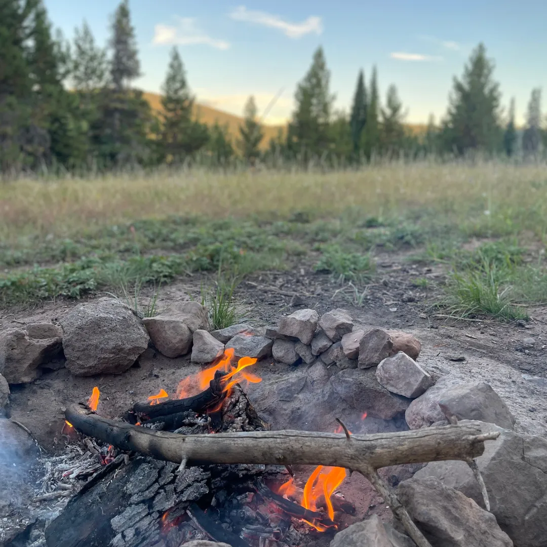 Campfire in Colorado Backcountry