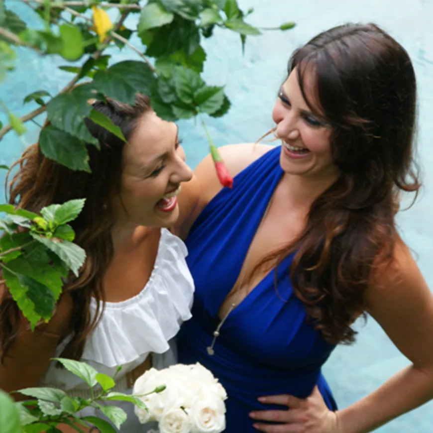 Joyful Connection - Two Women Sharing Laughter