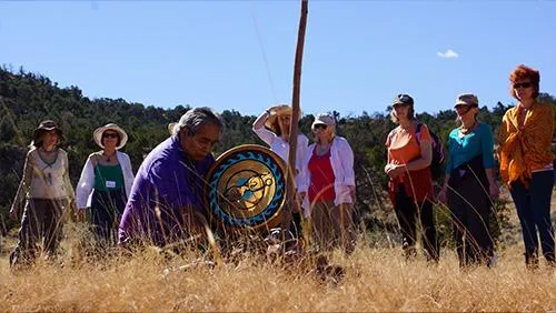 Pilgrimage participants on the land at Temple Canyon Sanctuary