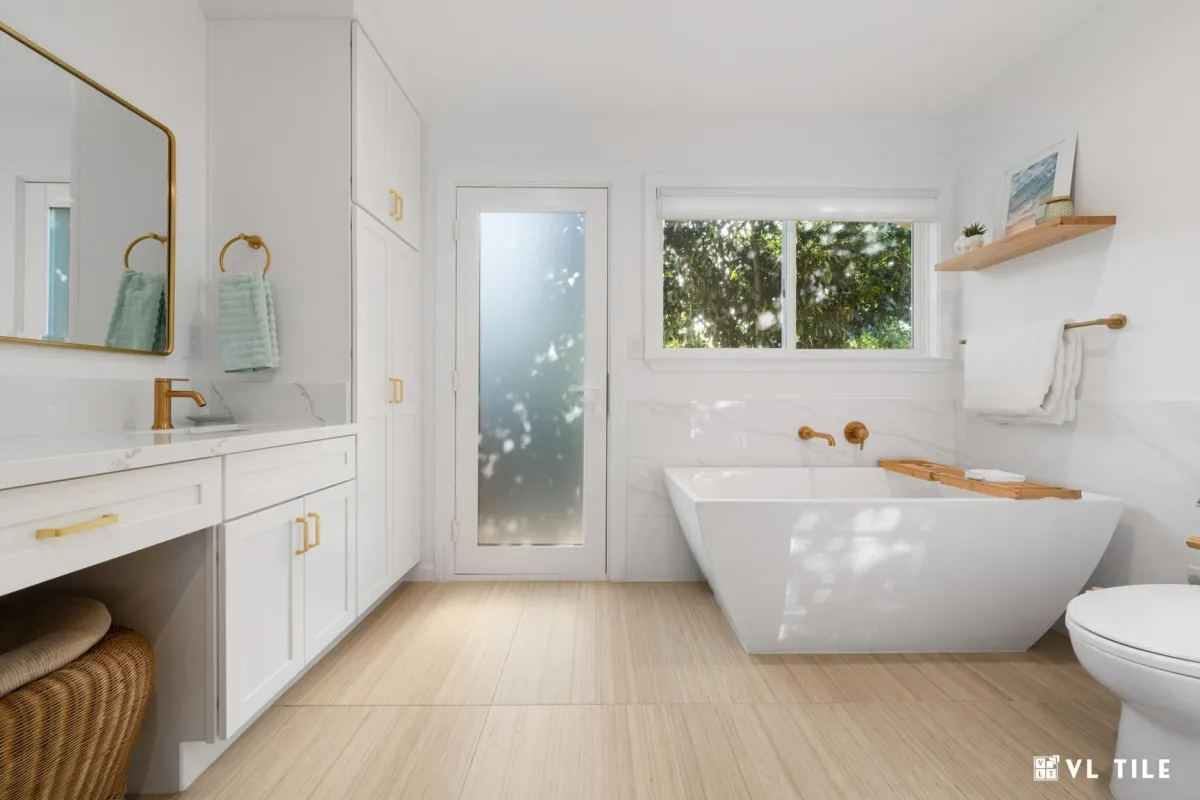white vanity sink