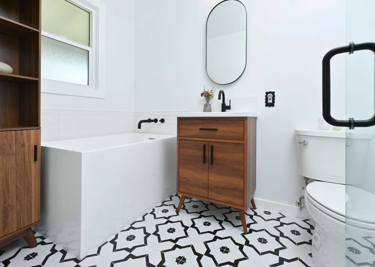 white vanity sink